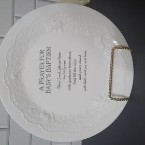 Hallmark Cream Baptism Prayer Plate